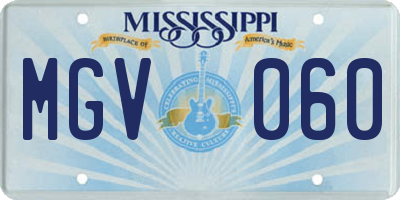 MS license plate MGV060