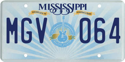 MS license plate MGV064