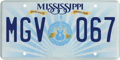 MS license plate MGV067