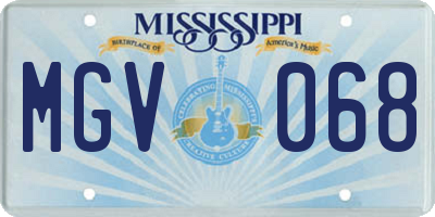 MS license plate MGV068