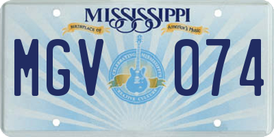 MS license plate MGV074