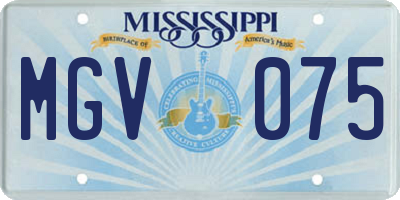 MS license plate MGV075