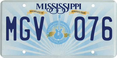MS license plate MGV076