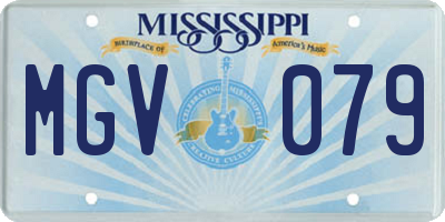 MS license plate MGV079