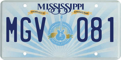 MS license plate MGV081