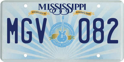 MS license plate MGV082