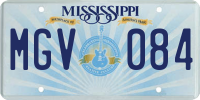MS license plate MGV084