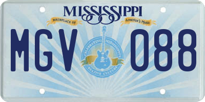 MS license plate MGV088