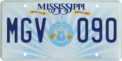 MS license plate MGV090
