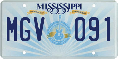 MS license plate MGV091