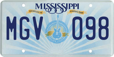 MS license plate MGV098