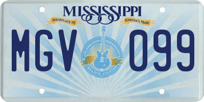 MS license plate MGV099