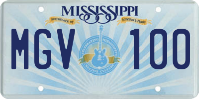 MS license plate MGV100