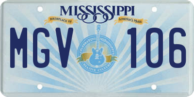 MS license plate MGV106