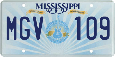 MS license plate MGV109