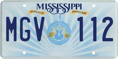 MS license plate MGV112