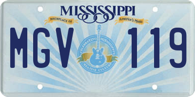 MS license plate MGV119