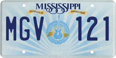 MS license plate MGV121