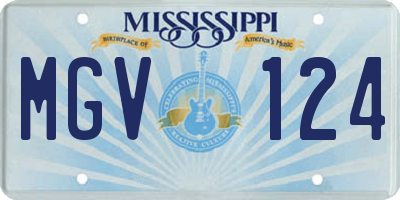 MS license plate MGV124