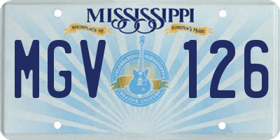 MS license plate MGV126