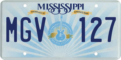 MS license plate MGV127