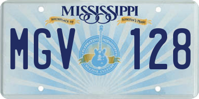 MS license plate MGV128