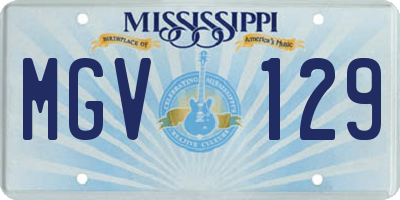 MS license plate MGV129