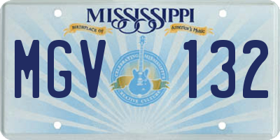 MS license plate MGV132