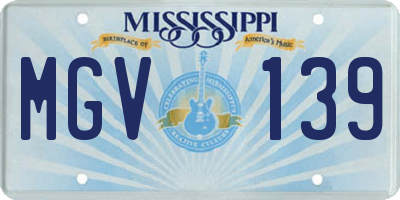 MS license plate MGV139