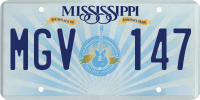 MS license plate MGV147