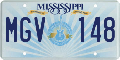 MS license plate MGV148