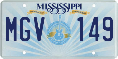 MS license plate MGV149