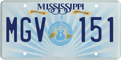MS license plate MGV151