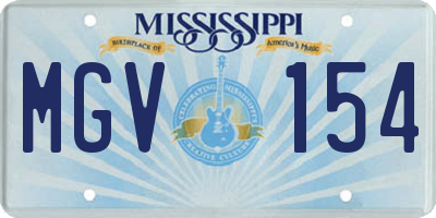 MS license plate MGV154