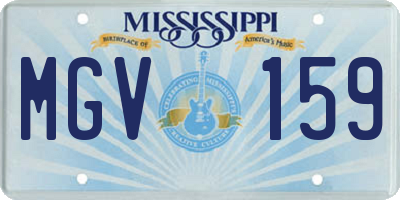 MS license plate MGV159