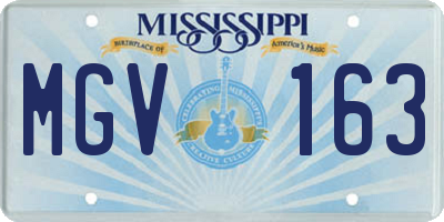 MS license plate MGV163