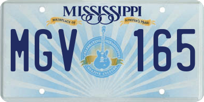 MS license plate MGV165