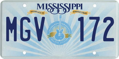MS license plate MGV172