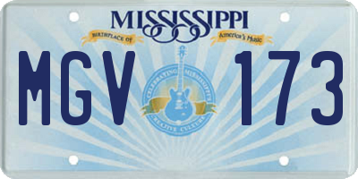 MS license plate MGV173
