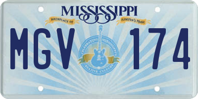 MS license plate MGV174