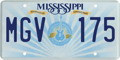 MS license plate MGV175
