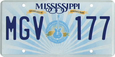 MS license plate MGV177
