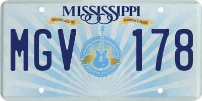 MS license plate MGV178