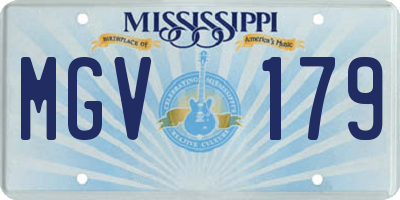 MS license plate MGV179