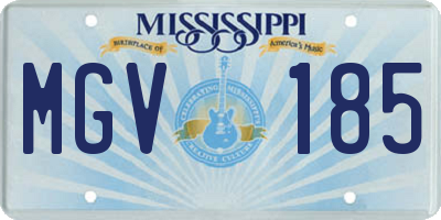 MS license plate MGV185
