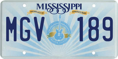 MS license plate MGV189