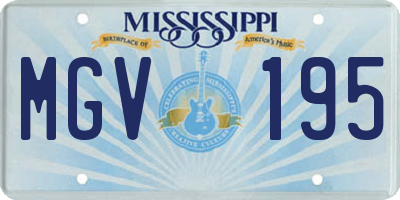 MS license plate MGV195
