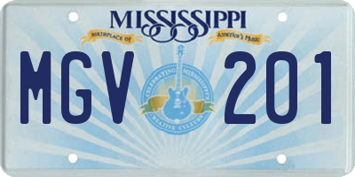 MS license plate MGV201