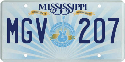 MS license plate MGV207
