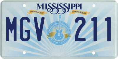 MS license plate MGV211